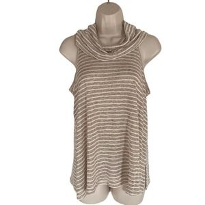 Hippe Rose Juniors Sleeveless Top Size Medium Beige Striped NWT